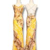 V311 Vintage Sue Wong Golden Garden Silk Gown (XS-S)