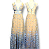 V191 Vintage Blue Bloom Embroidered Gown (XS)