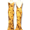 V287 Vintage Golden Meadow Silk Beaded Gown (XS-S)