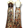 V129 Vintage Super Rare Golden Mocha Sequins Gown (XS-S)