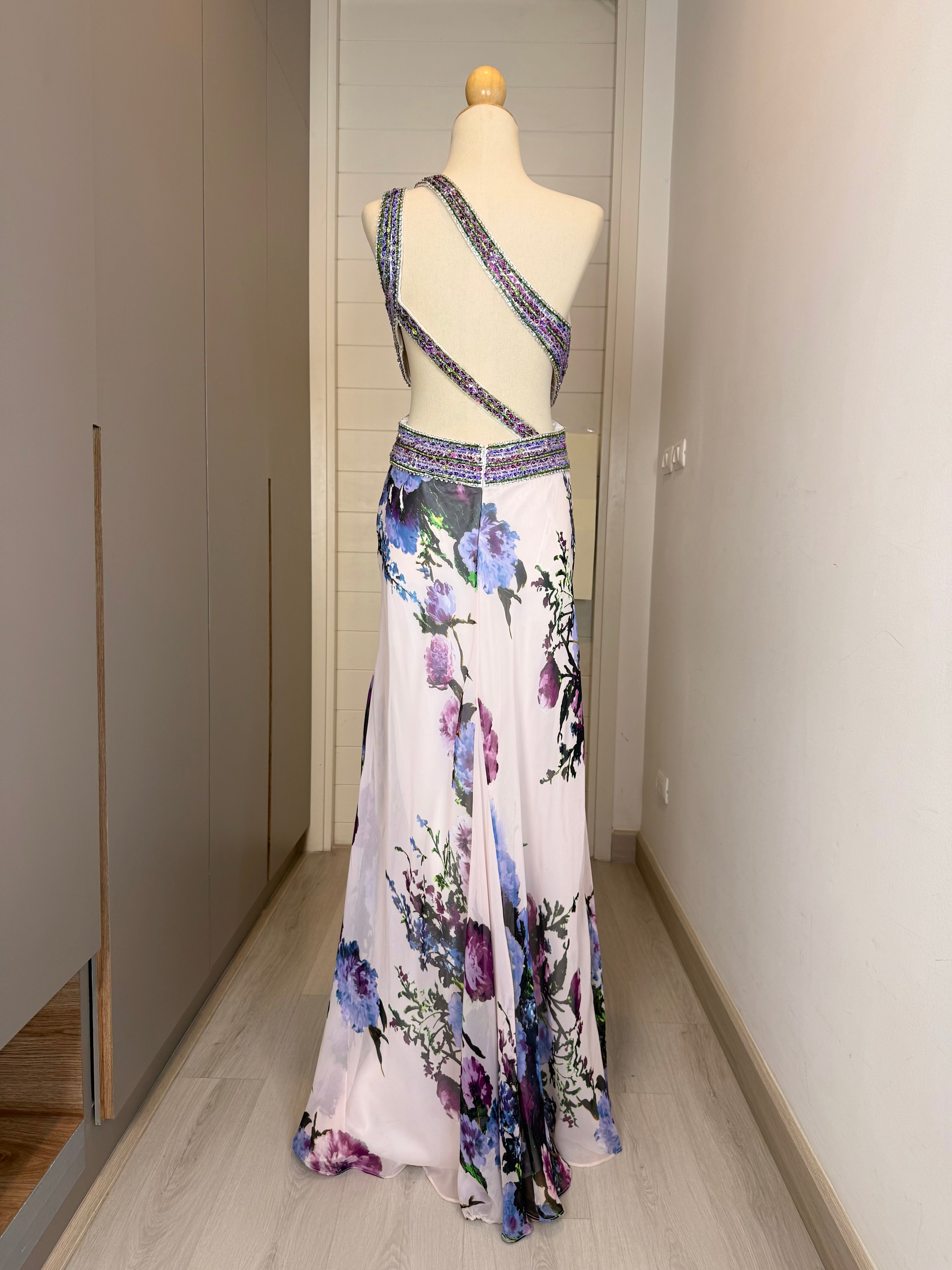 V310 Vintage Blush Garden Crystal Gown (S)