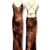 V281 Vintage Aftershock Burnished Cocoa Botanical Silk Gown (M-L)