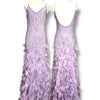 V263 Vintage Lavender Petal Beaded Gown (S)