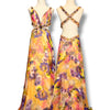 V325 Vintage Tony Bowls Paris Golden Bloom Crystal Cut-Out Gown (S)
