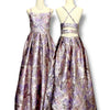 V206 Vintage Style Rosette Bloom Brocade Gown (S-M)