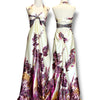 D21 Vintage Dave & Johnny Halter Gown – Lilac Floral Satin (XS-S)