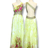 V175 Vintage Super Rare Lime Blossom Crystal Gown (M) (ถูกตัดความยาว สั้นกว่าตัวอื่น)