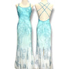 V252 Vintage Glacier Glow Crisscross Back Gown (XS) *ตัดความยาวพิเศษสำหรับสาว Petite*