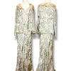 V253 Vintage Alex Evenings Burnout Garden Glow Dress Set (L-XL)