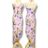 V09 Vintage Floral Pastel Pink Evening Dress (XS-S) ชุดใหม่