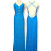 V188 Vintage Cache Aqua Flame Beaded Dress (S-M)
