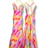 V161 Vintage Faviana Couture Rainbow Evening Gown (XS-S)