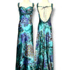 V212 Vintage Faviana Couture Ocean Crystal Backless Gown (S-M)