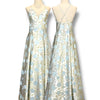 V187 Vintage Pastel Bloom Brocade Dress (XS-S)