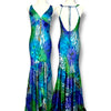 V58 Vintage Cache Teal Leopard Evening Gown (XS-S)
