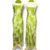 V179 Vintage Spring Fern Beaded Gown (S-M)