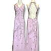 V131 Blush Pink Vintage Halter Dress with Sequin Embroidery (L-XL)