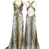 V32 Vintage La Femme Leopard Print Evening Gown (M)