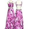 D06 Dave & Johnny Pink Floral Evening Gown (XS-S) ชุดใหม่