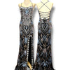 V204 Vintage Style Primavera Midnight FairytaleGarden Gown (XS-S)