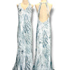 V248 Vintage Ocean Veil Halter Gown (XL)