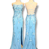 P18 Primavera Couture Blue Enchanted Garden 3D Floral Gown (XS)