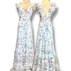 V241 Vintage-Style Mac Duggal Floral Ruffle Maxi Dress (L–XL)