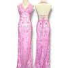 V139 Vintage Super Rare Sean Collection Pink Beaded Halter Gown (XS)