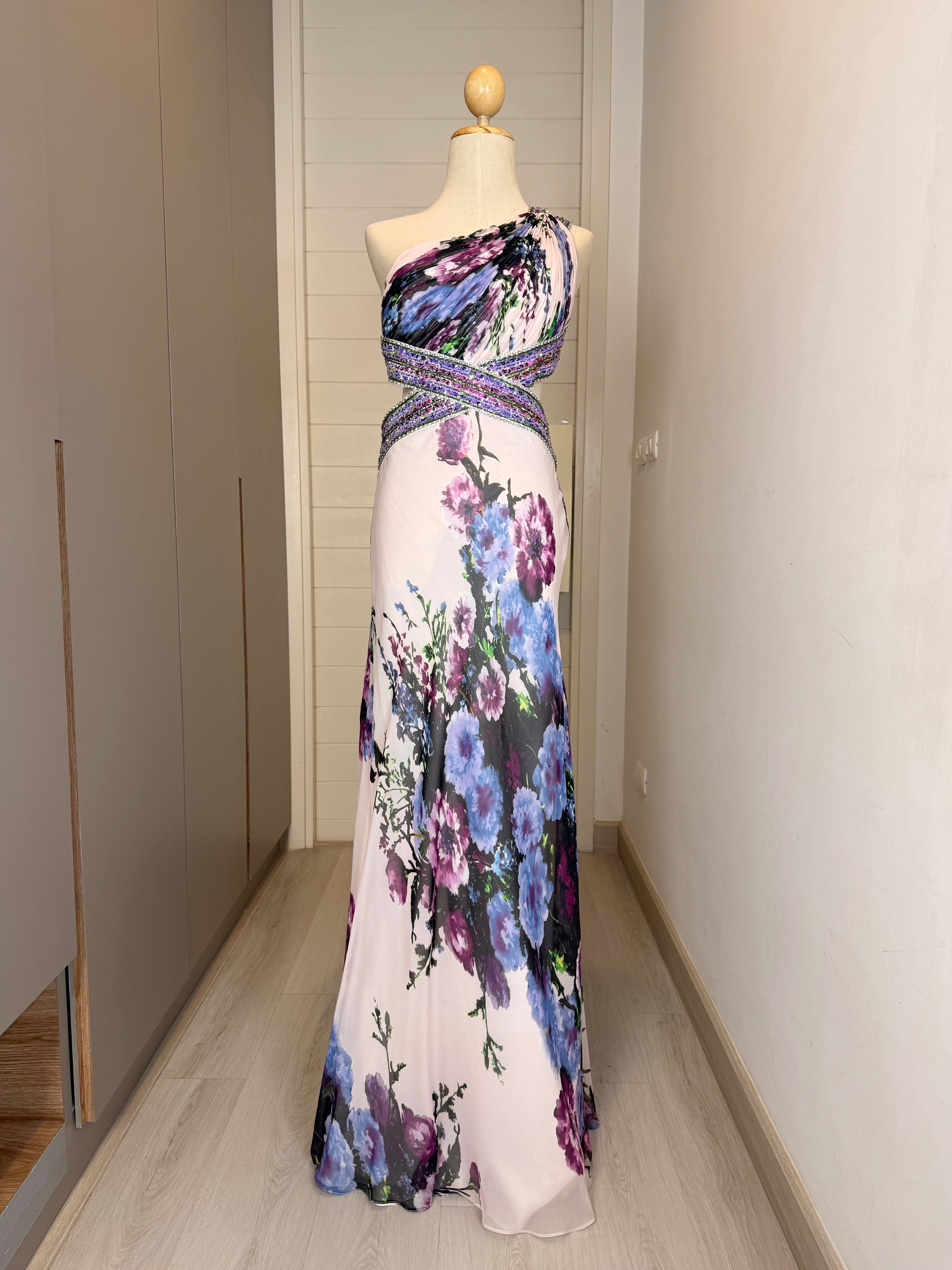 V310 Vintage Blush Garden Crystal Gown (S)
