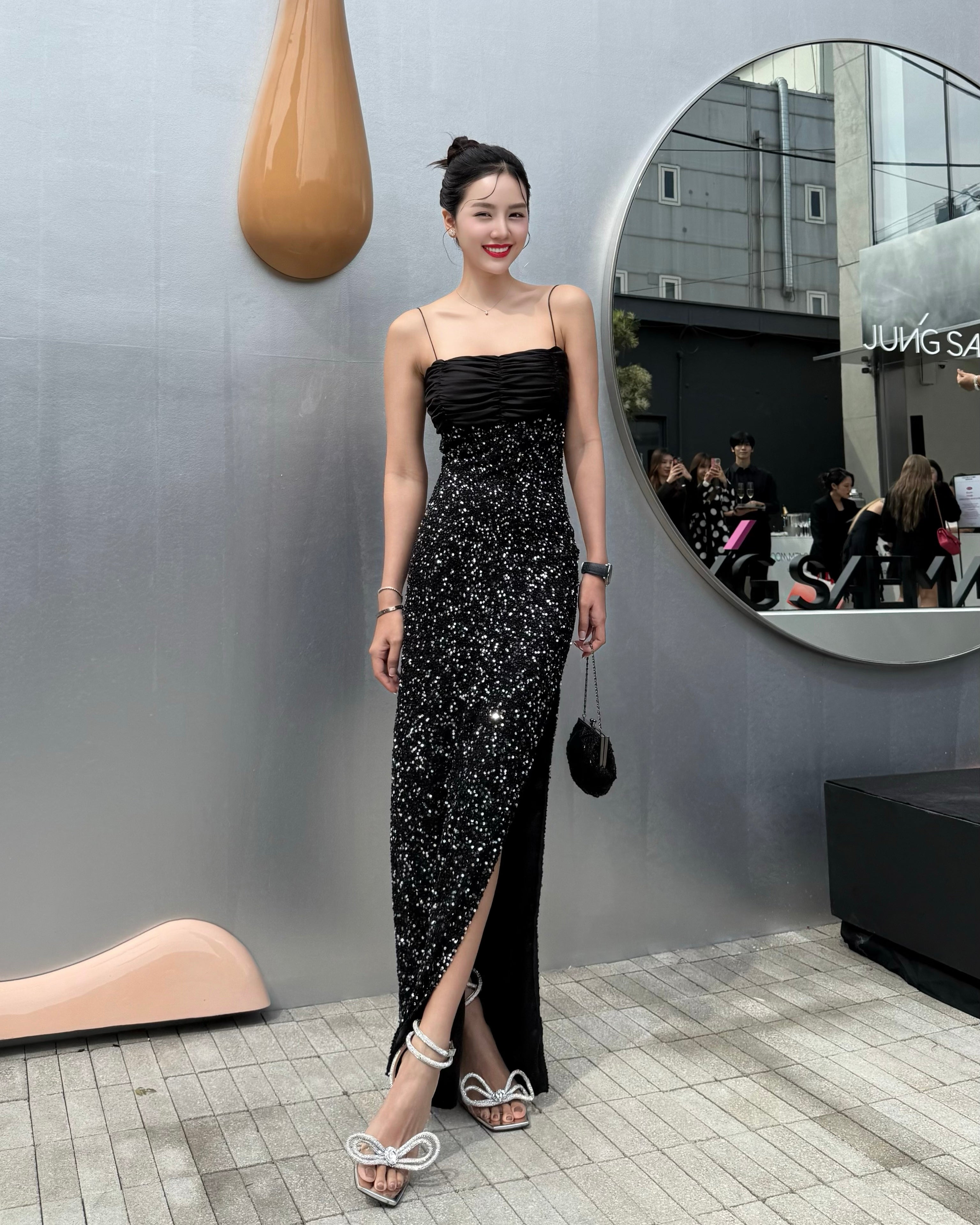 V220 Vintage Scala Midnight Shimmer Cut-Out Dress (XXS)