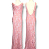 V307 Vintage Blush Petal Open Back Gown (M-L)
