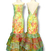 V209 Vintage Precious Formals Citrus Bloom Mermaid Dress (S-M)