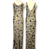 V194 Vintage Soft Brown Velvet Paisley Dress (S-M)