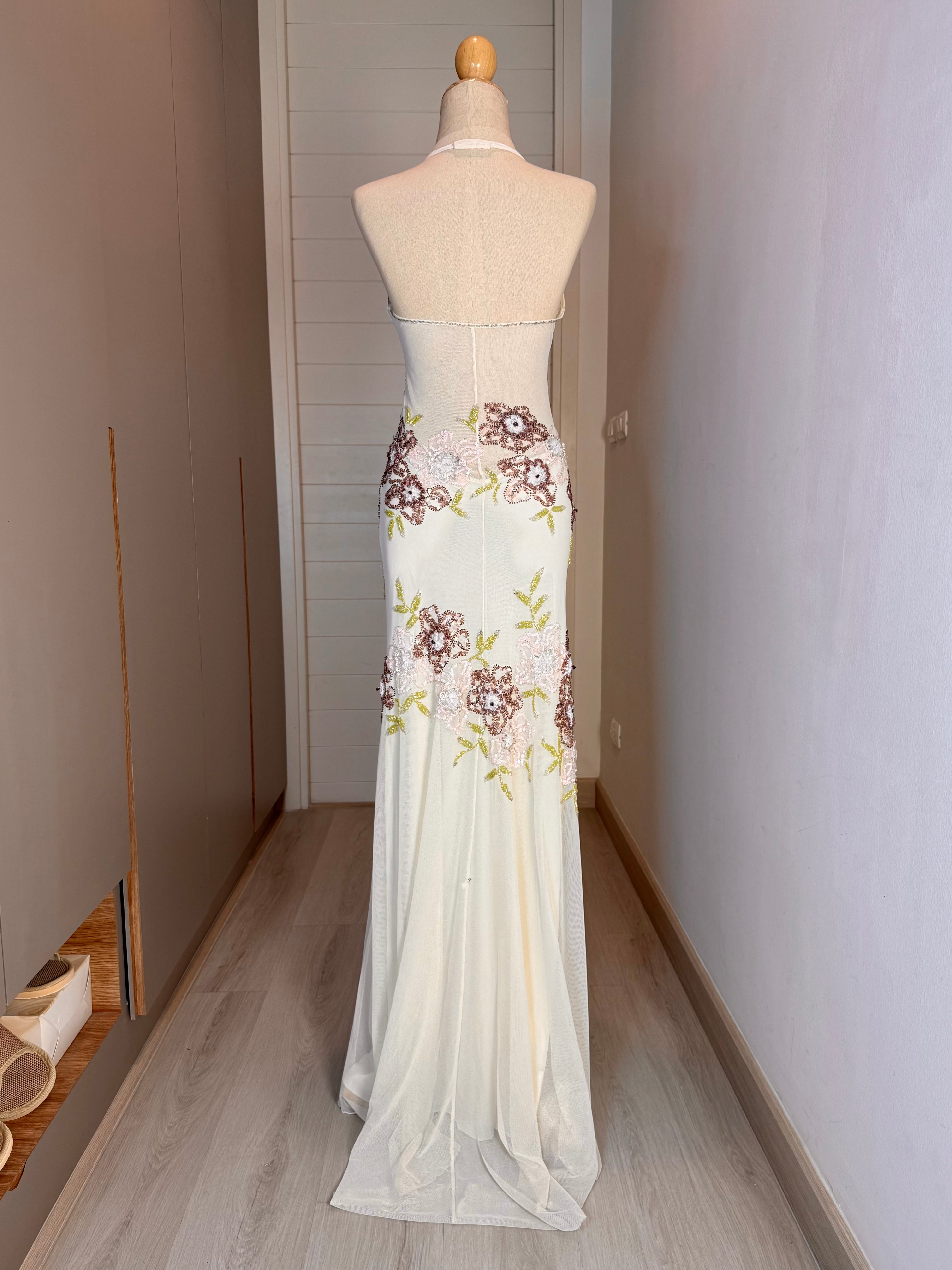 V102 Vintage Super Rare Attitudes Floral Evening gown (XS-S)