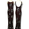 V240 Vintage Stenay Midnight Mocha Beaded Floral Gown (S–M)