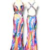 V121 Vintage La Femme Rainbow Flame Gown (S)