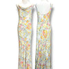 V224 Vintage Misty Sage Bloom Cowl-Neck Floral Dress (S-M)