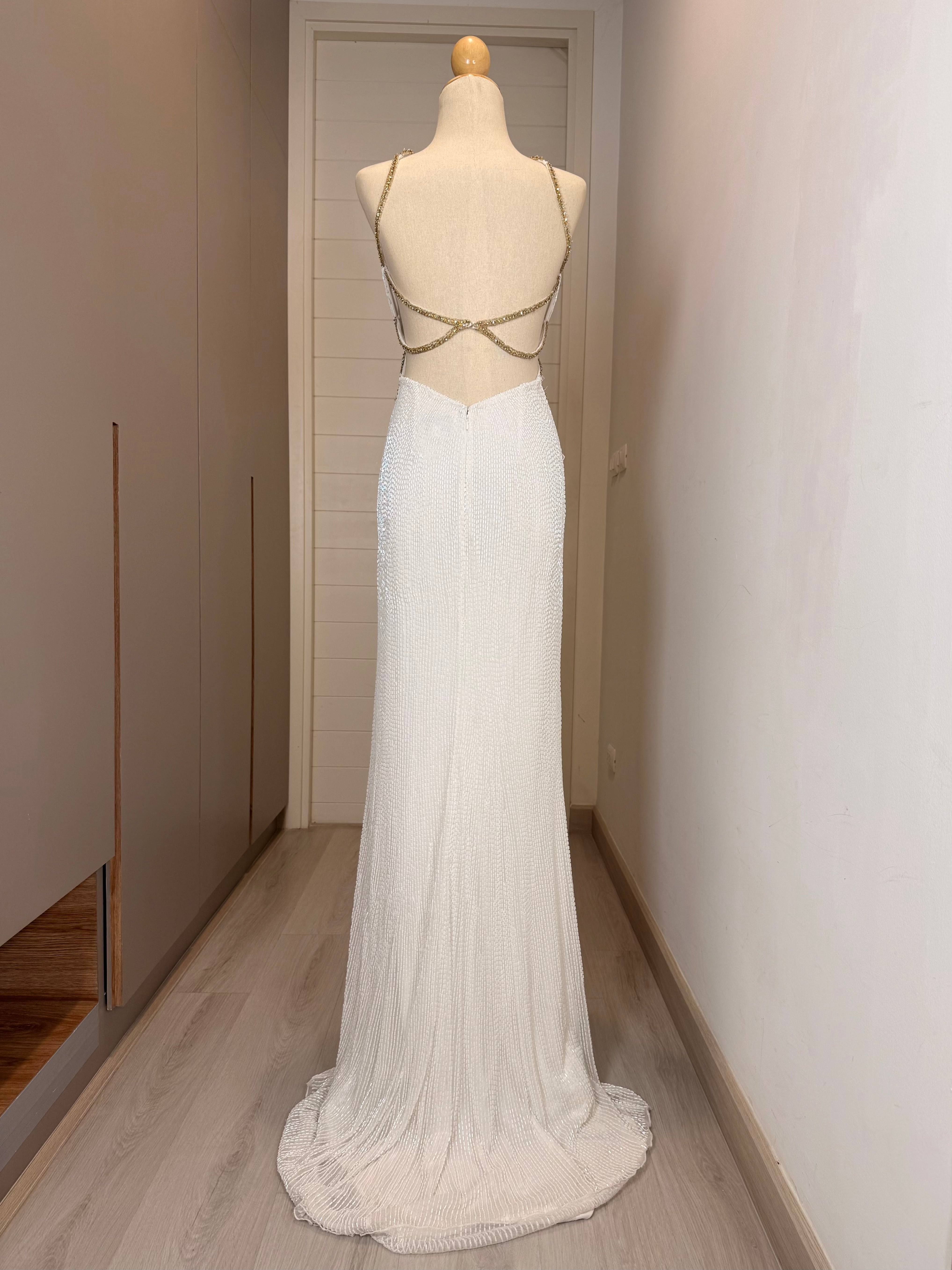 V304 Vintage Style Sherri Hill Butterfly Crystal Gown (XS-S)
