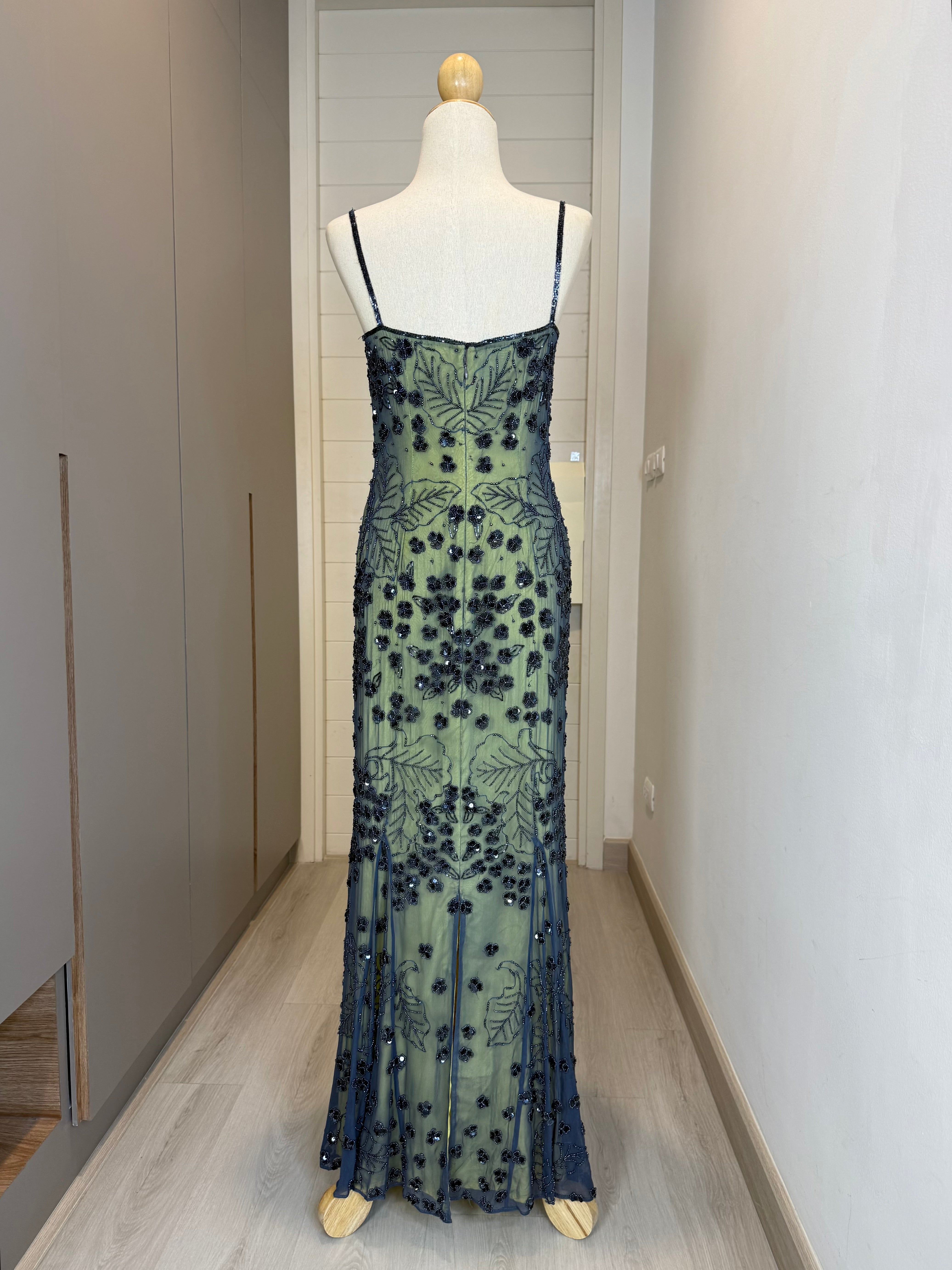 V144 Vintage Super Rare Sean Collection Midnight Forest Gown (XS-S)
