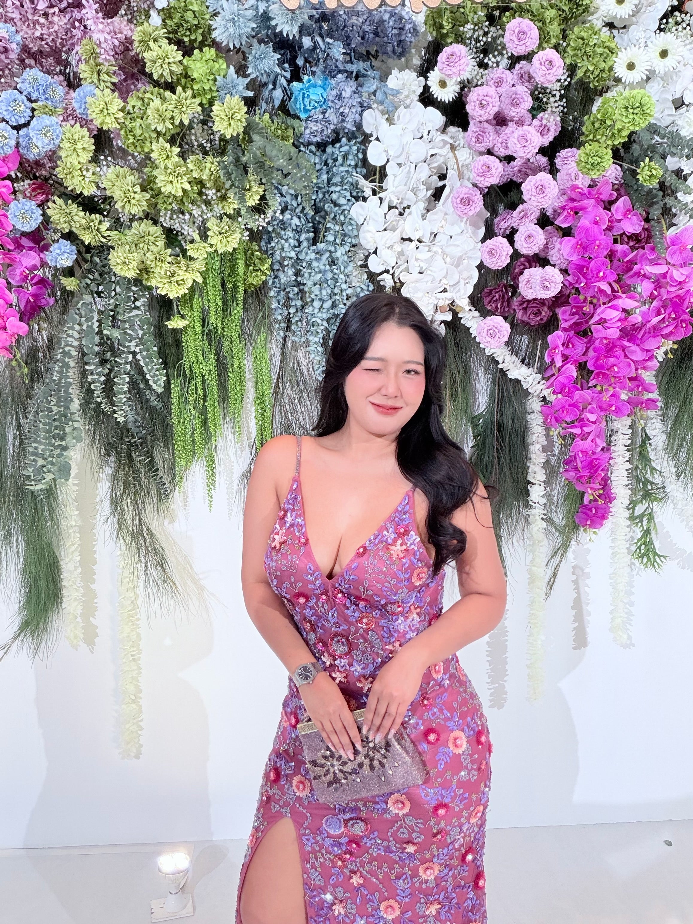 P05 Primavera Orchid Bloom Embellished Gown (L-XL)