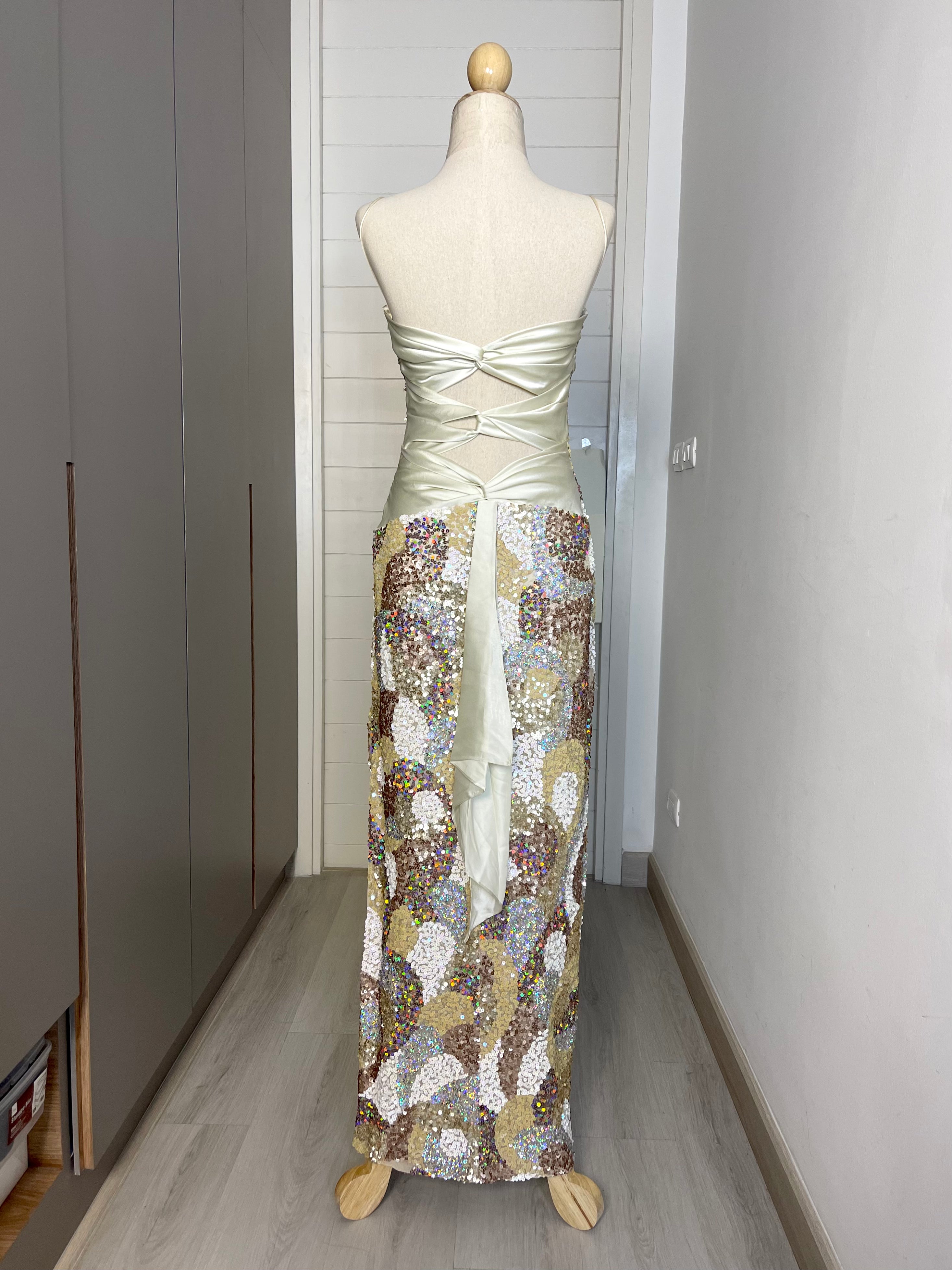 V48 Vintage Camille Champagne Evening Gown (XS-S)