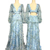 V46 Vintage Style Mac Duggal Blue Evening Gown (S-M)