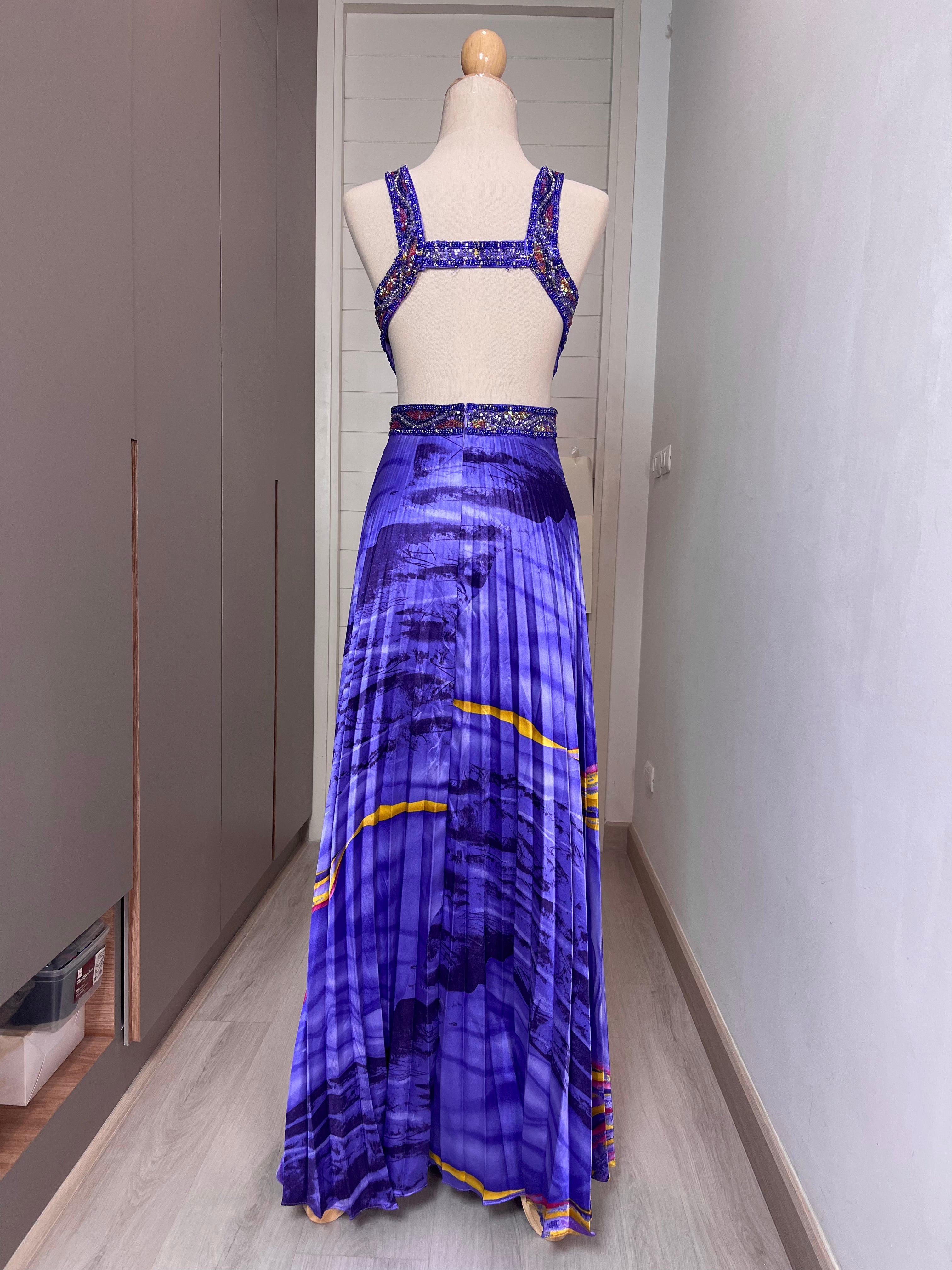 V49 Vintage Sean Couture Purple Evening Gown (XS)