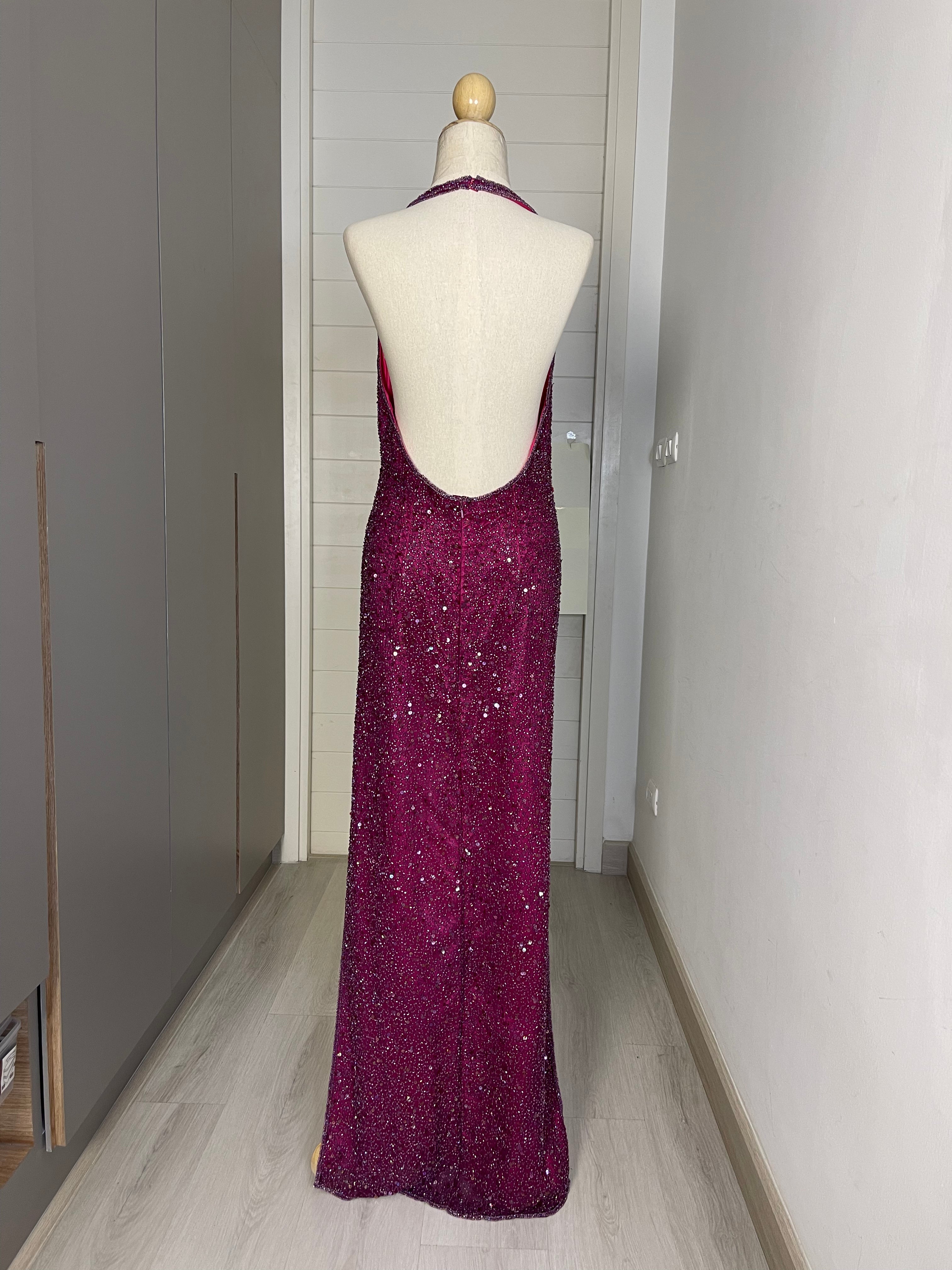 V53 Vintage Scala Wine Red Evening Gown (M-L)