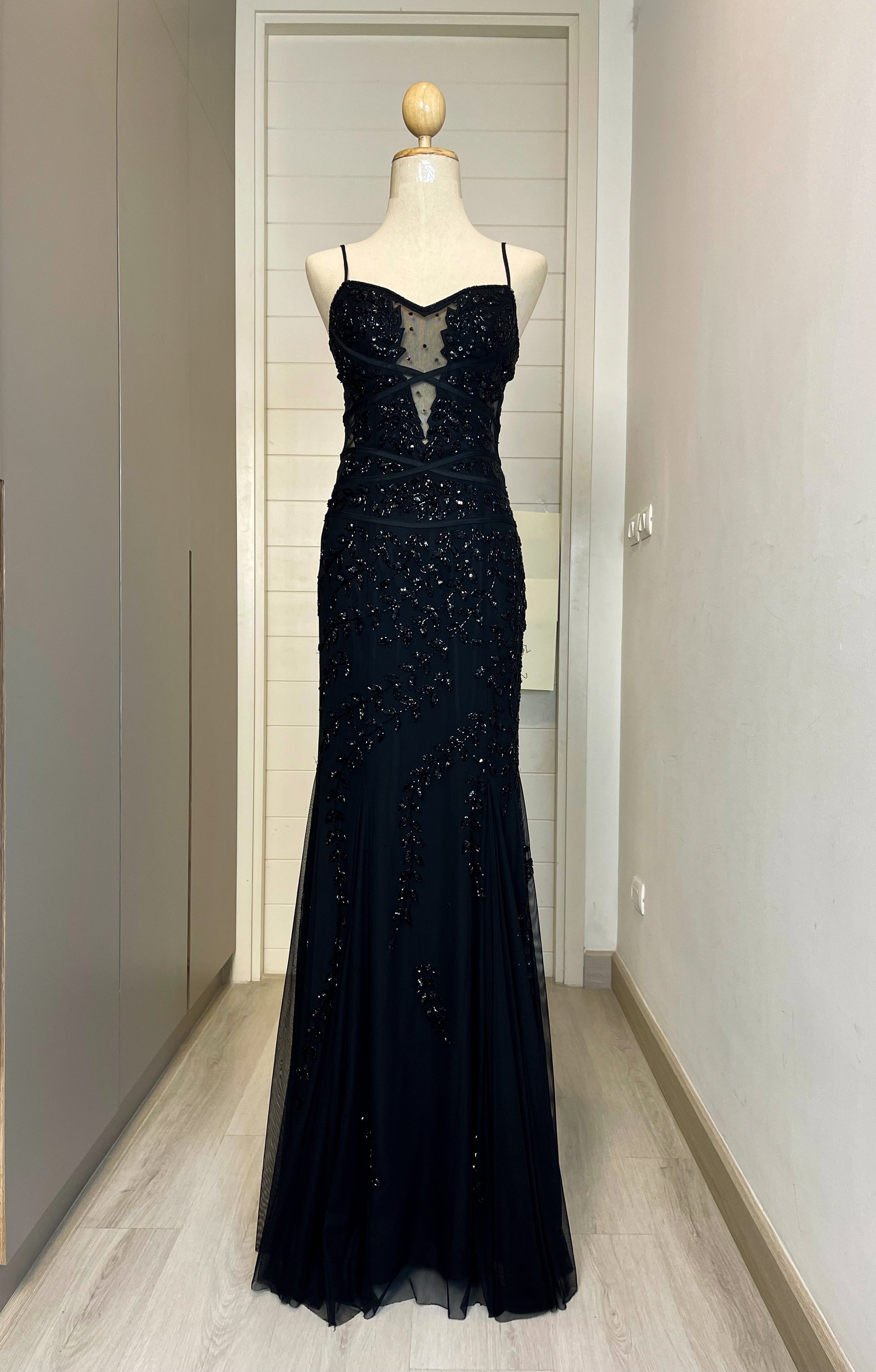 C06 Cache Black Evening Gown (XS-S)