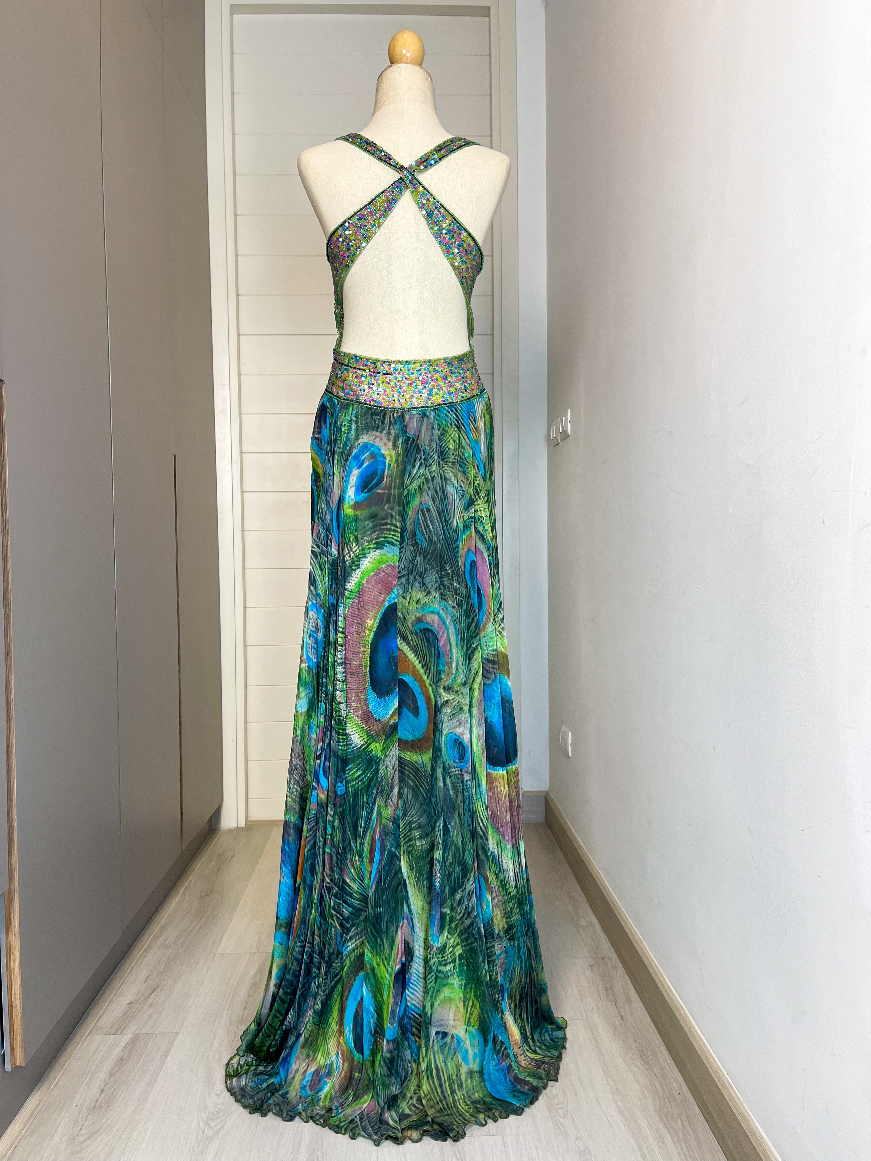 J03 Jovani Peacock Evening Gown (M)