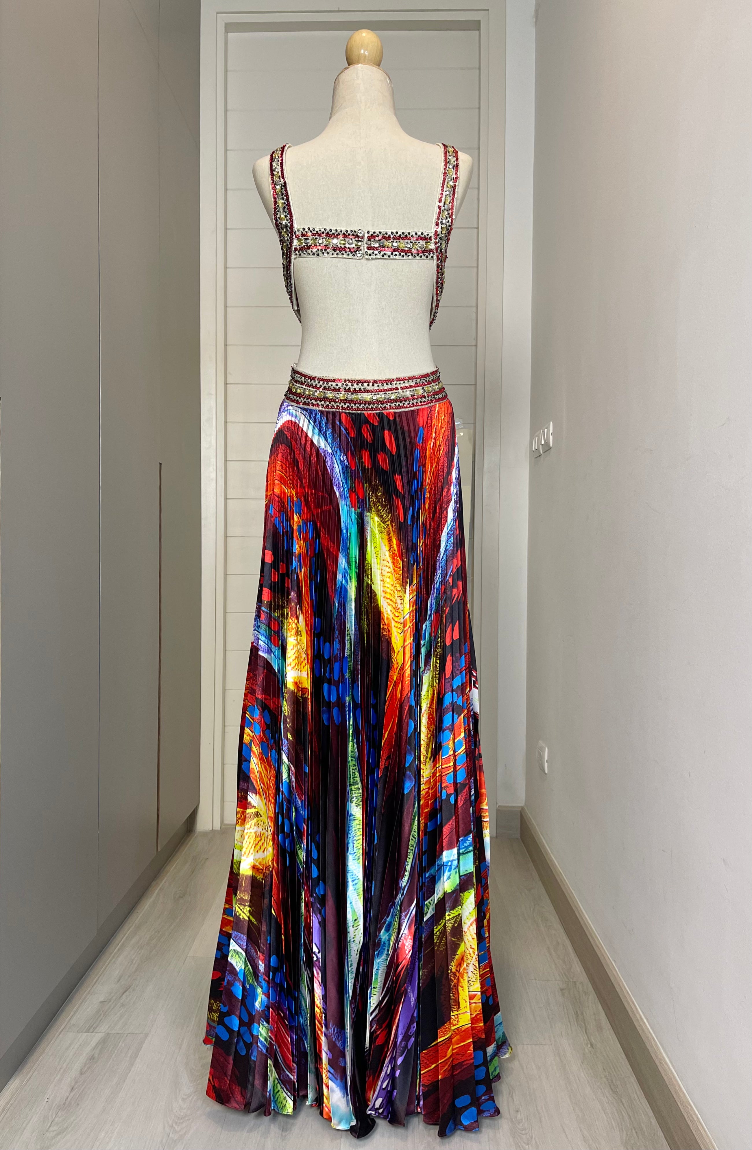 D05 Dave & Johnny Colorful Evening Gown (XS)