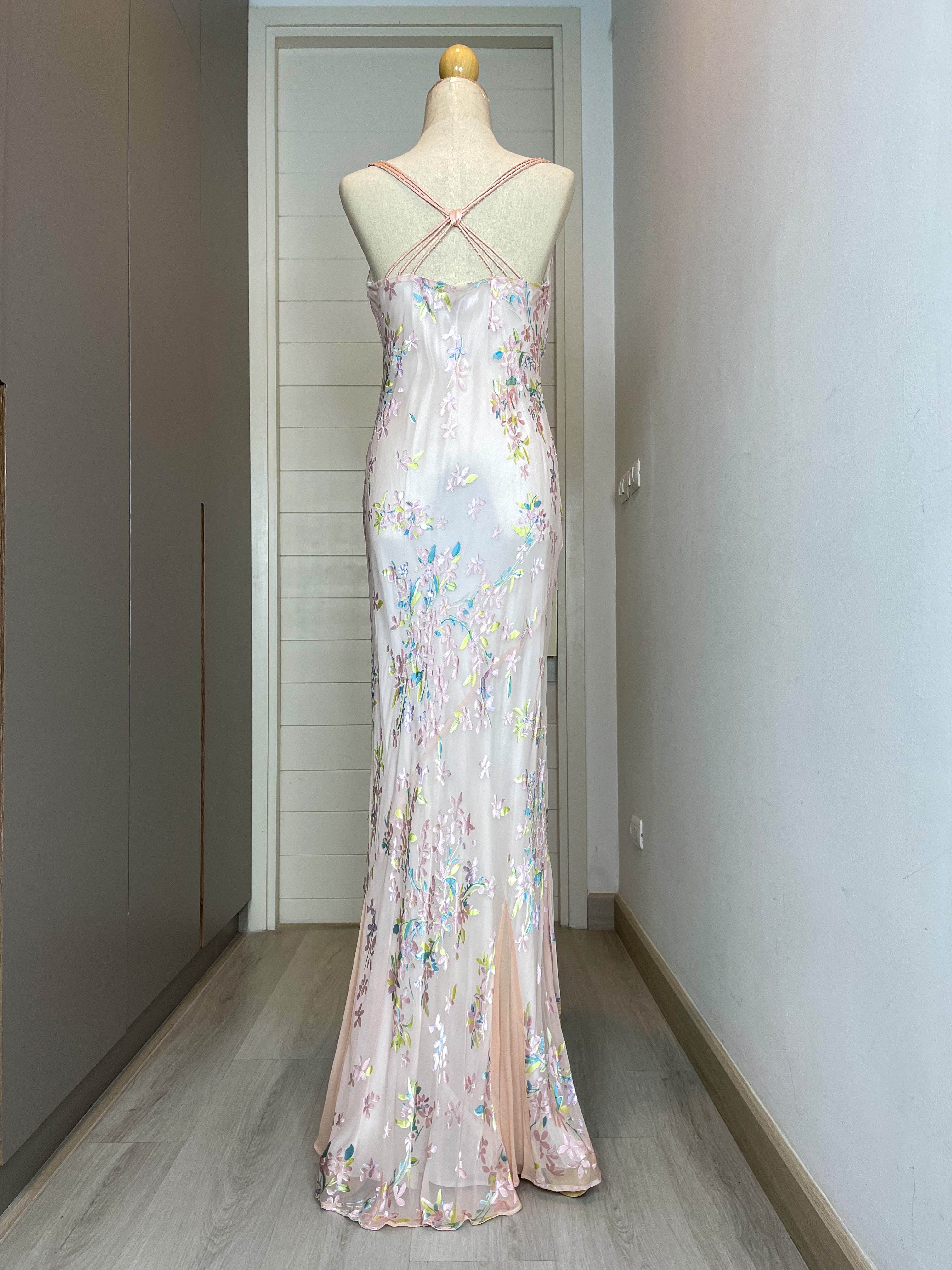 M08 Monsoon Rose-Gold Evening Gown (S-M) (มีบริการปรับสายขึ้นตามไซส์)