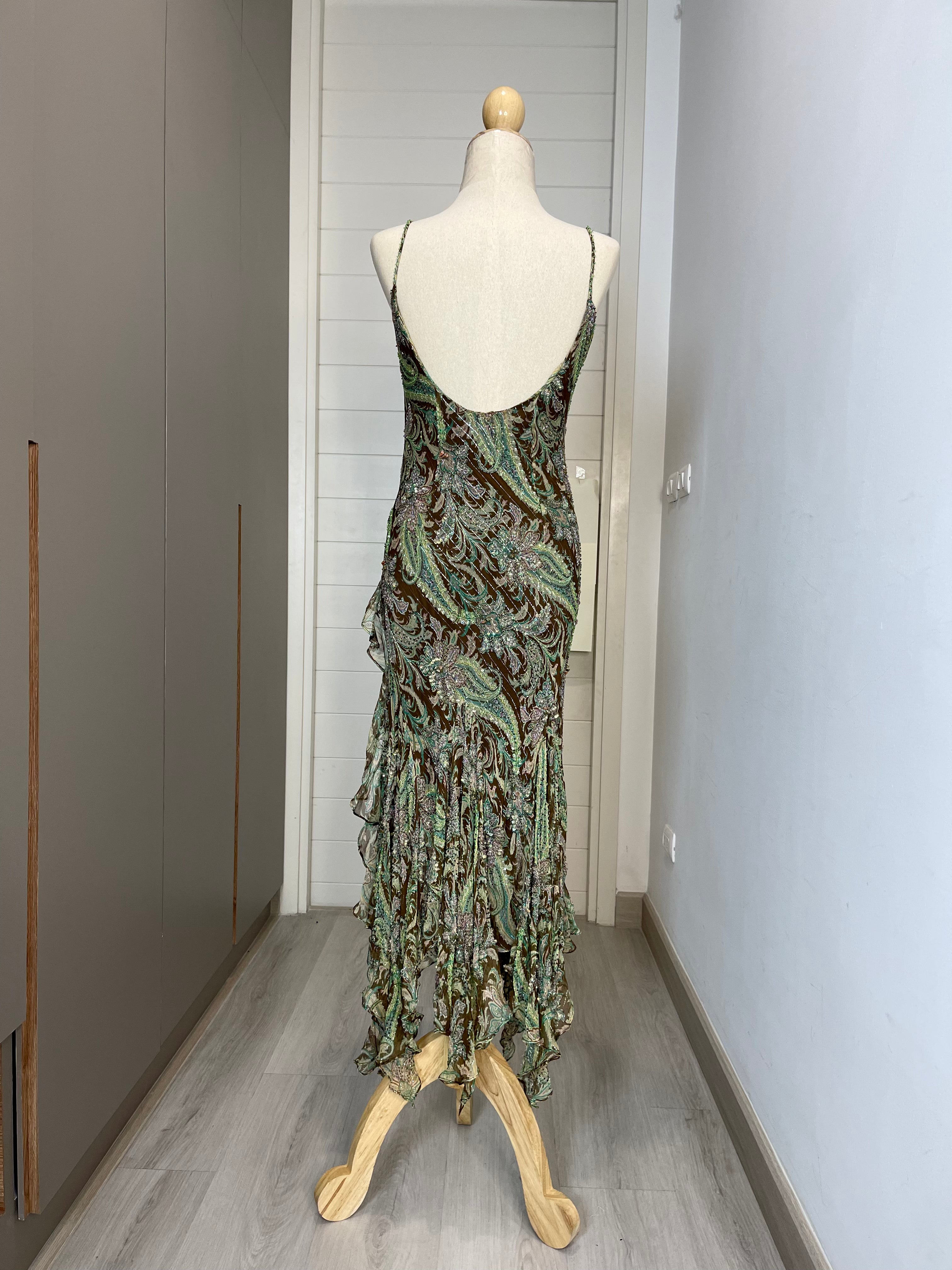 V36 Vintage Super Rare Sue Wong Paisley Evening Dress (XS-S)