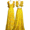 M10 Mac Duggal Yellow Evening Gown (S) (ความยาวปกติ)